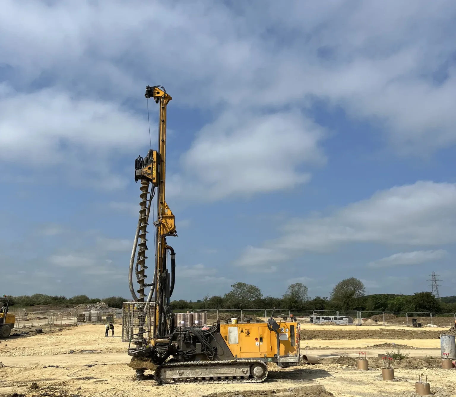 Piling on site for piled raft foundations