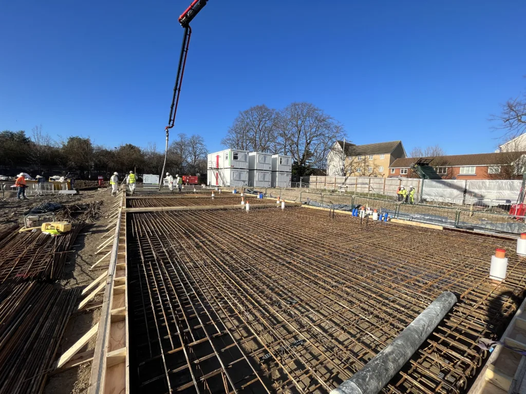 Lovell homes and SPEEDECK Foundations new homes project Illford Piled Raft Foundations