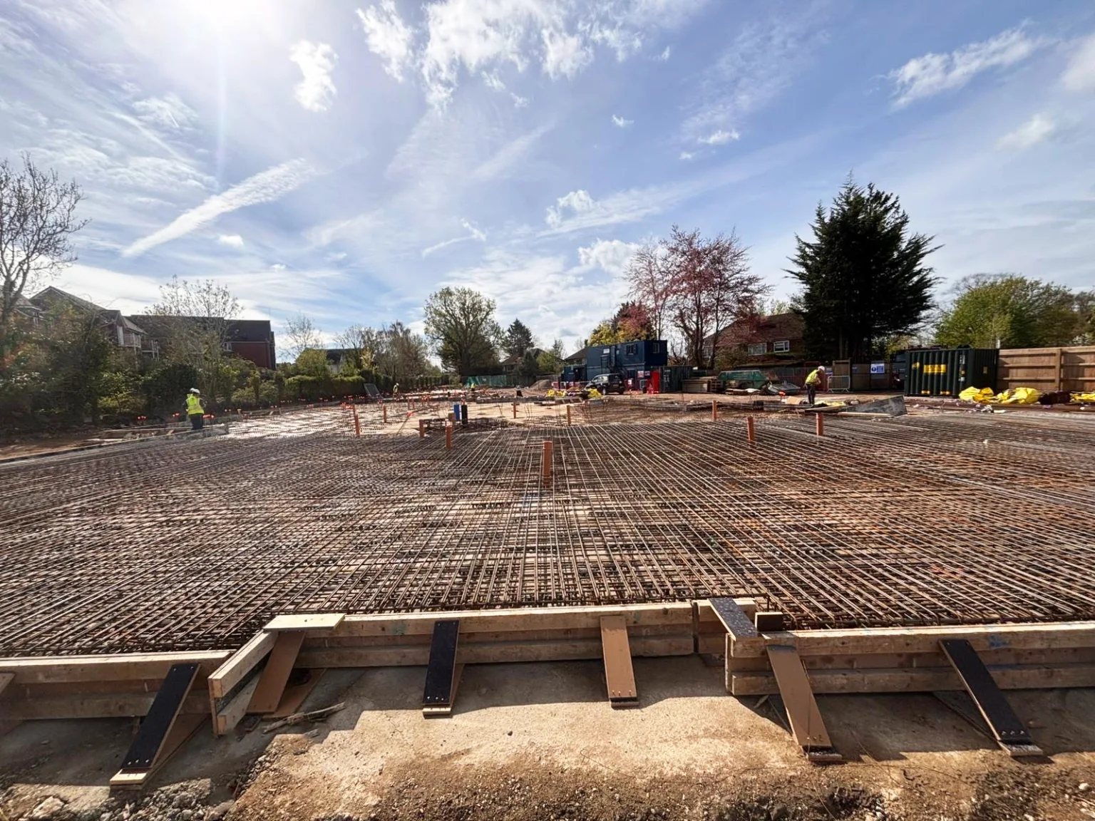 Piled raft construction at Wokingham with SPEEDECK 6