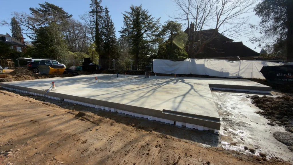 Completed piled raft foundation with void former from SPEEDECK